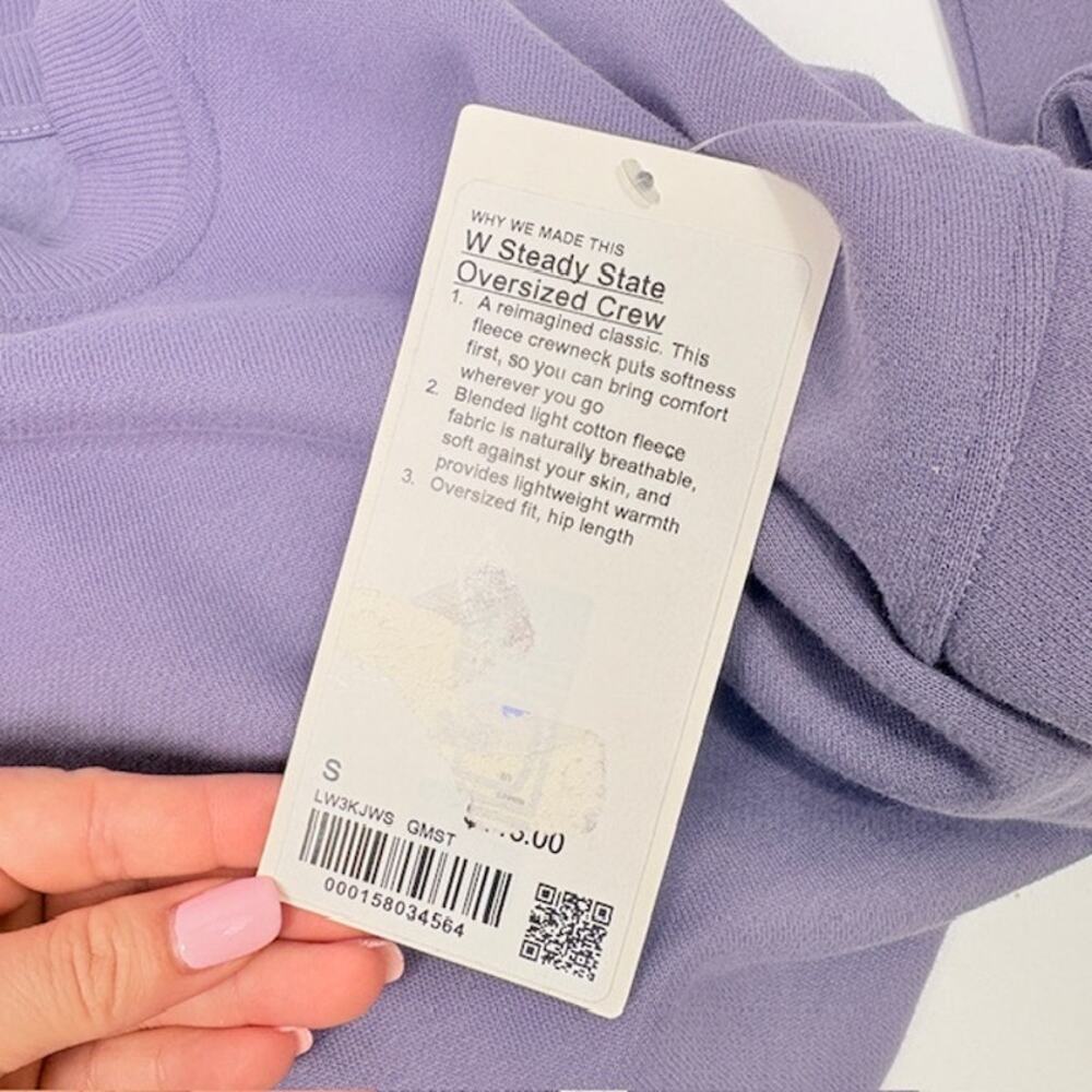 Lululemon Steady State Grape Mist Purple Oversized Crew Sweatshirt Size Small 🤍 - Picture 9 of 12